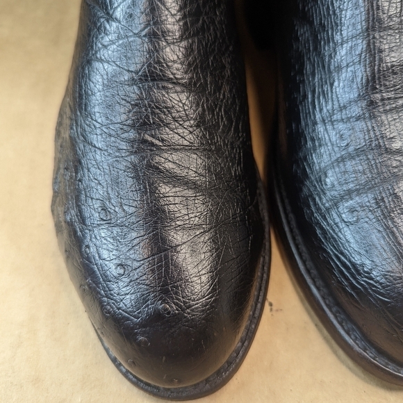 Lucchese Boots men's size 9EE Exotic Genuine Black Smooth Ostrich classi… - Picture 5 of 13